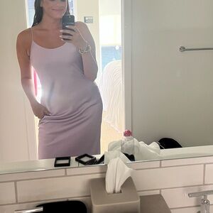 Line and Dot Elegant light Purple Dress